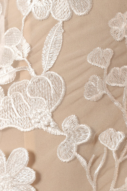 Evelynn Mini Dress - White/Nude