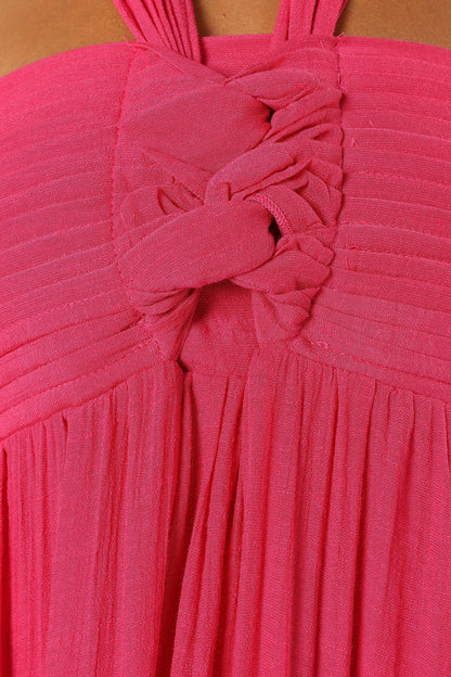 Everdeen Halterneck Maxi Dress - Fuchsia