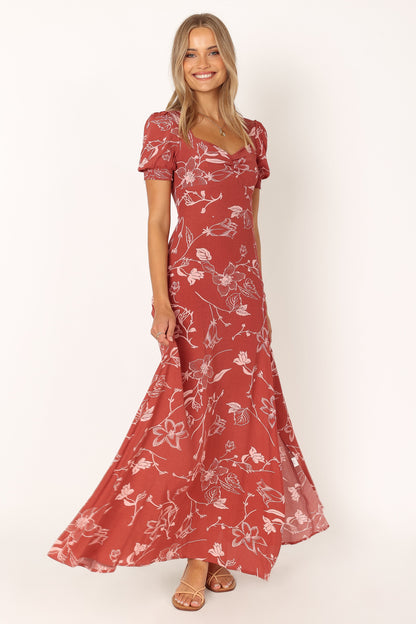 Franklin Maxi Dress - Rust Floral