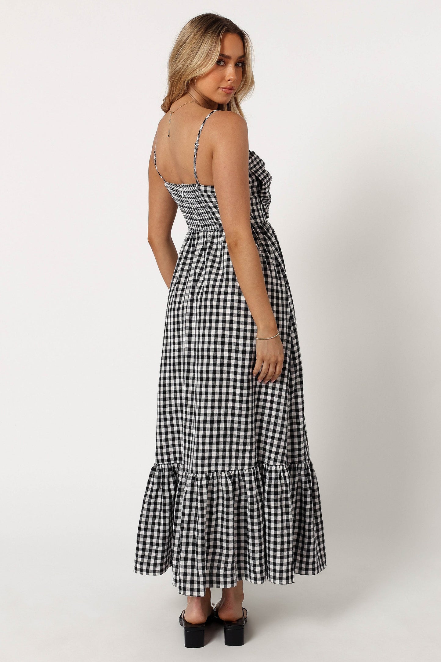 Hailee Maxi Dress - Black Gingham