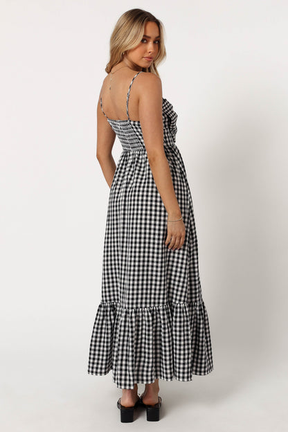 Hailee Maxi Dress - Black Gingham