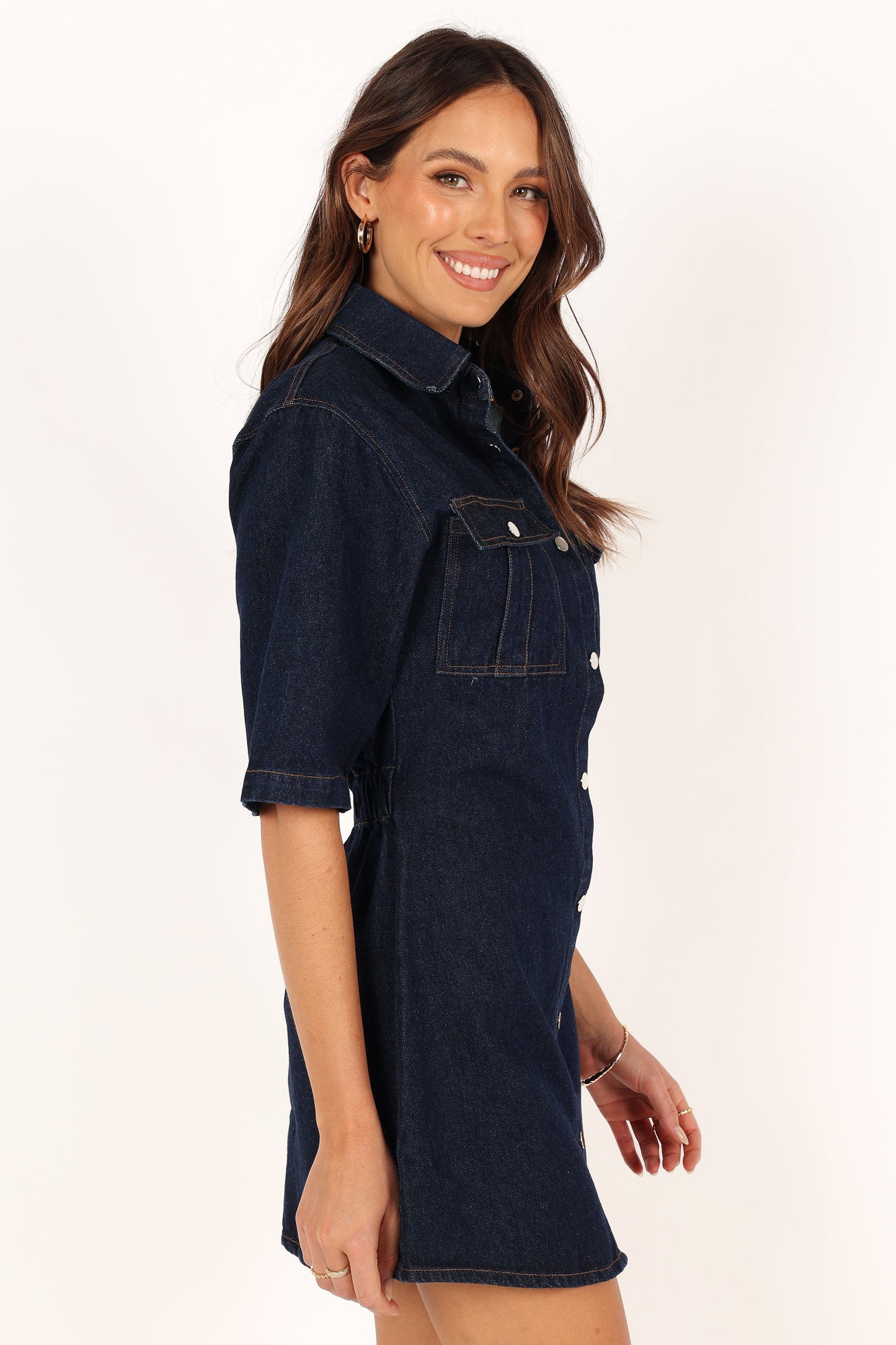Hailey Denim Mini Dress - Dark Denim