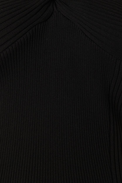 Halle One Shoulder Midi Dress - Black