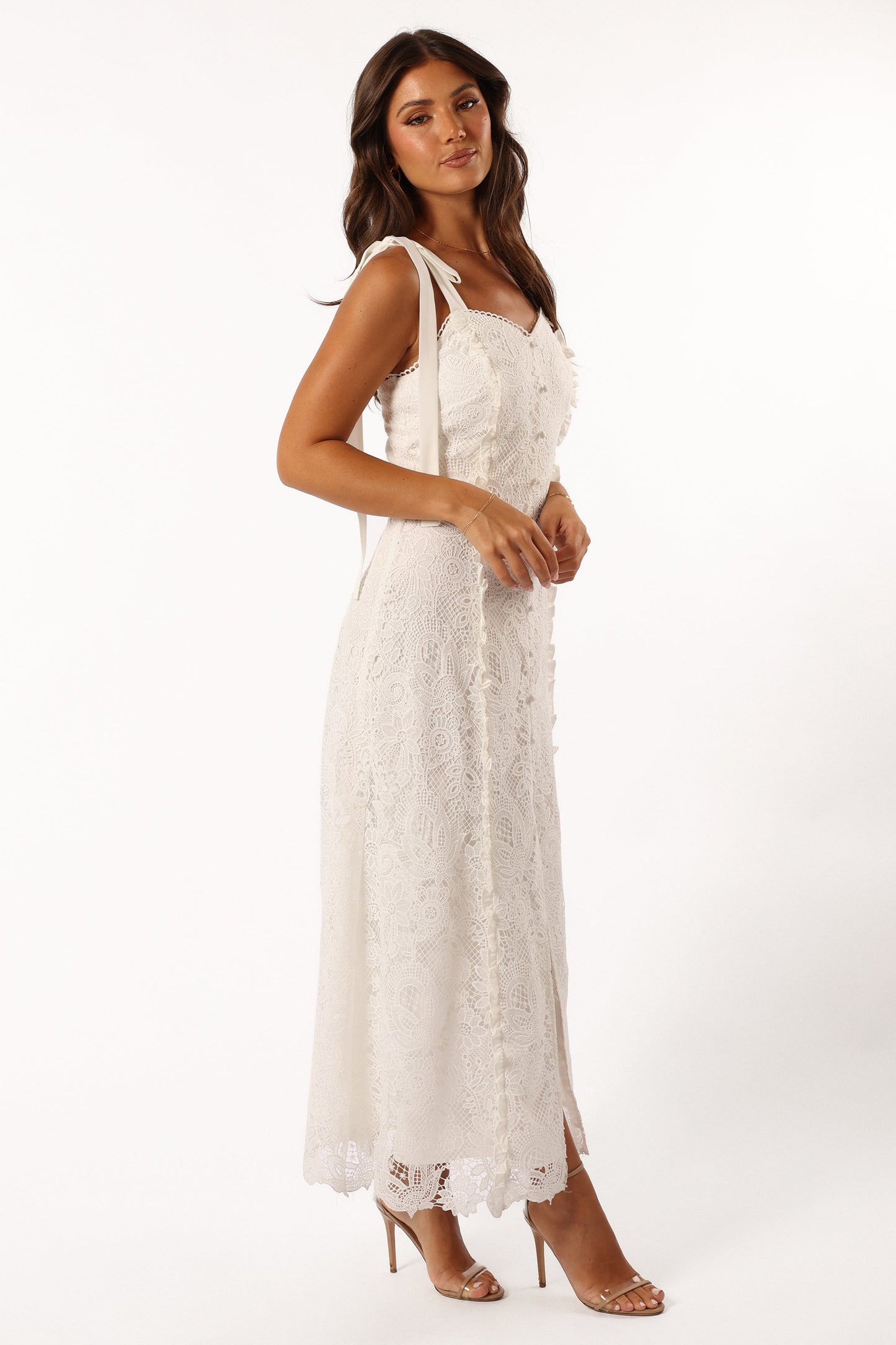 Jagger Midi Lace Dress - White
