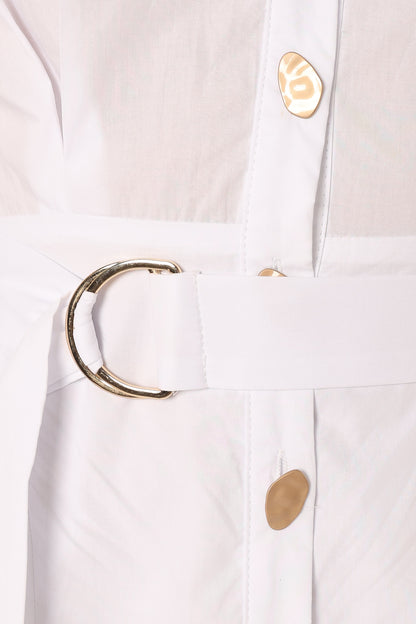 Julia Belted Mini Dress - White