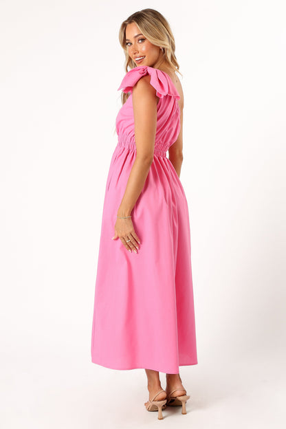Kailey One Shoulder Maxi Dress - Hot Pink
