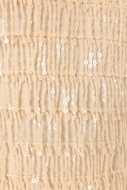 Kala Textured Maxi Dress - Beige