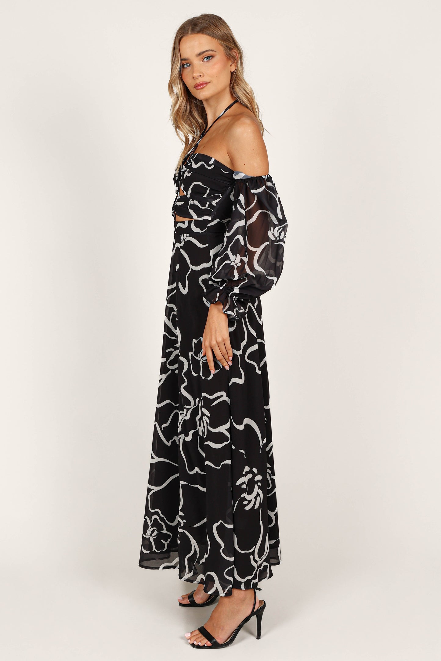 Karma Maxi Dress - White/Black Floral