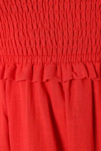 Katriona Strapless Midi Dress - Red