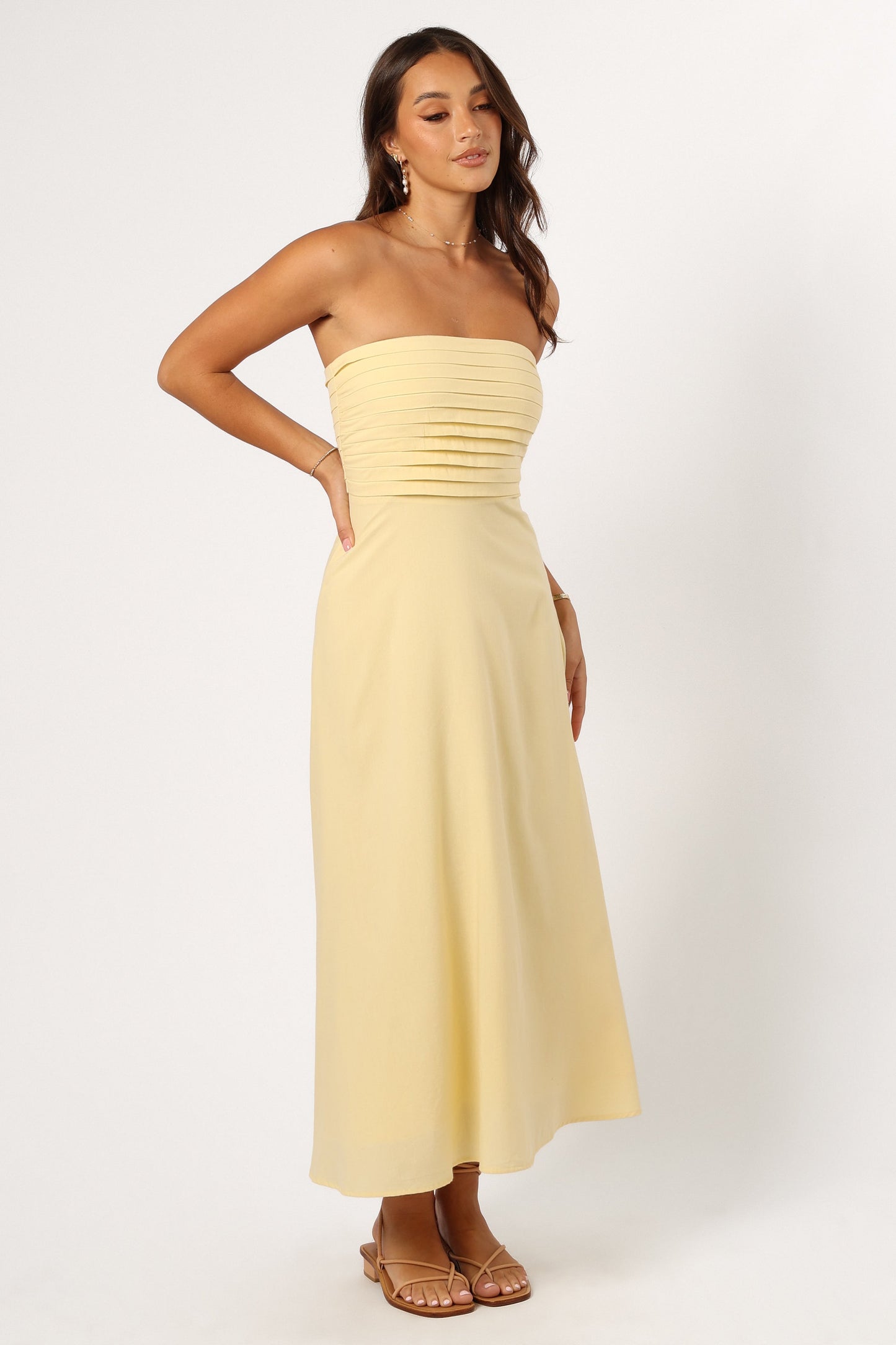 Kenna Strapless Maxi Dress - Butter Yellow