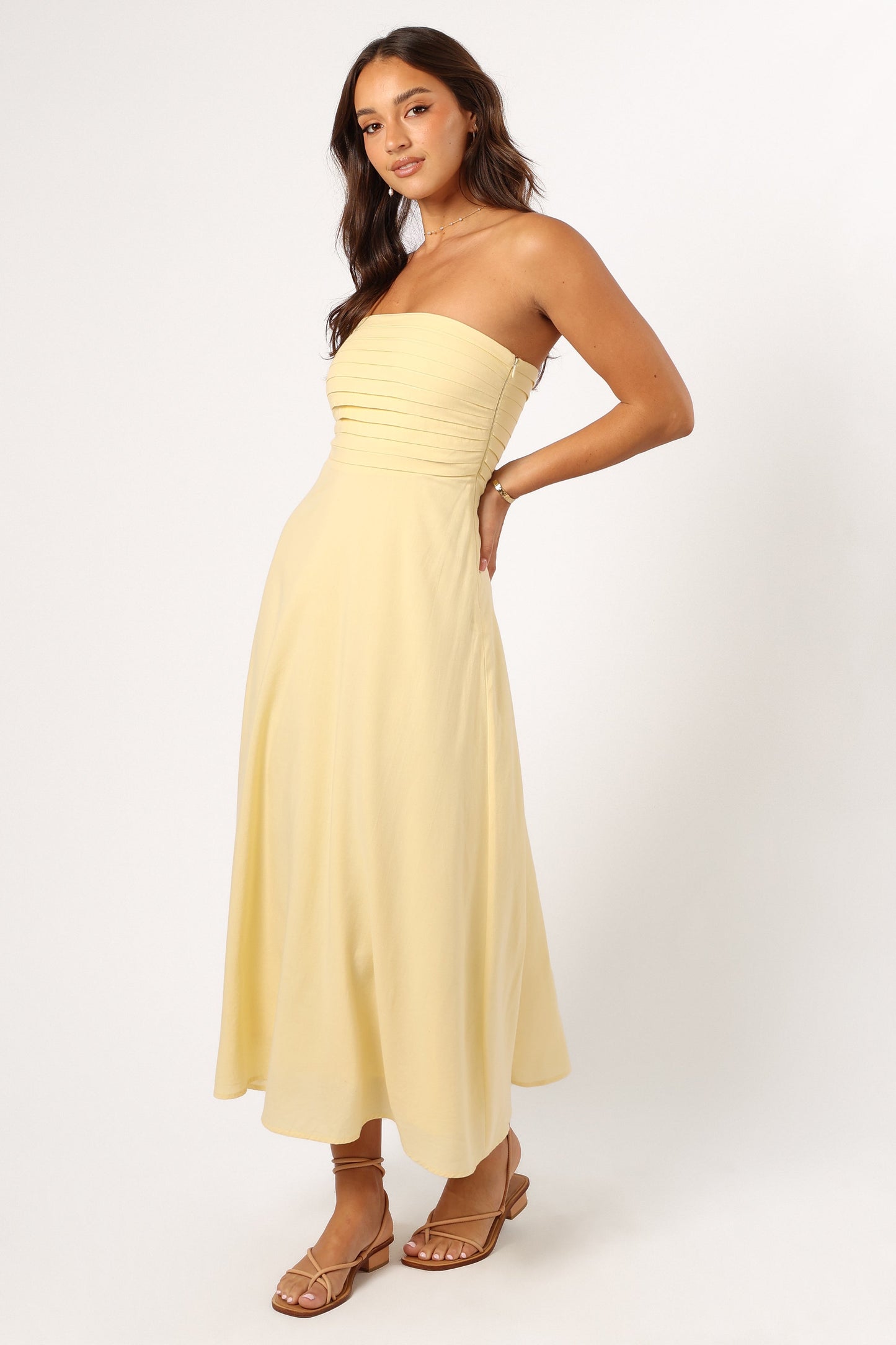 Kenna Strapless Maxi Dress - Butter Yellow