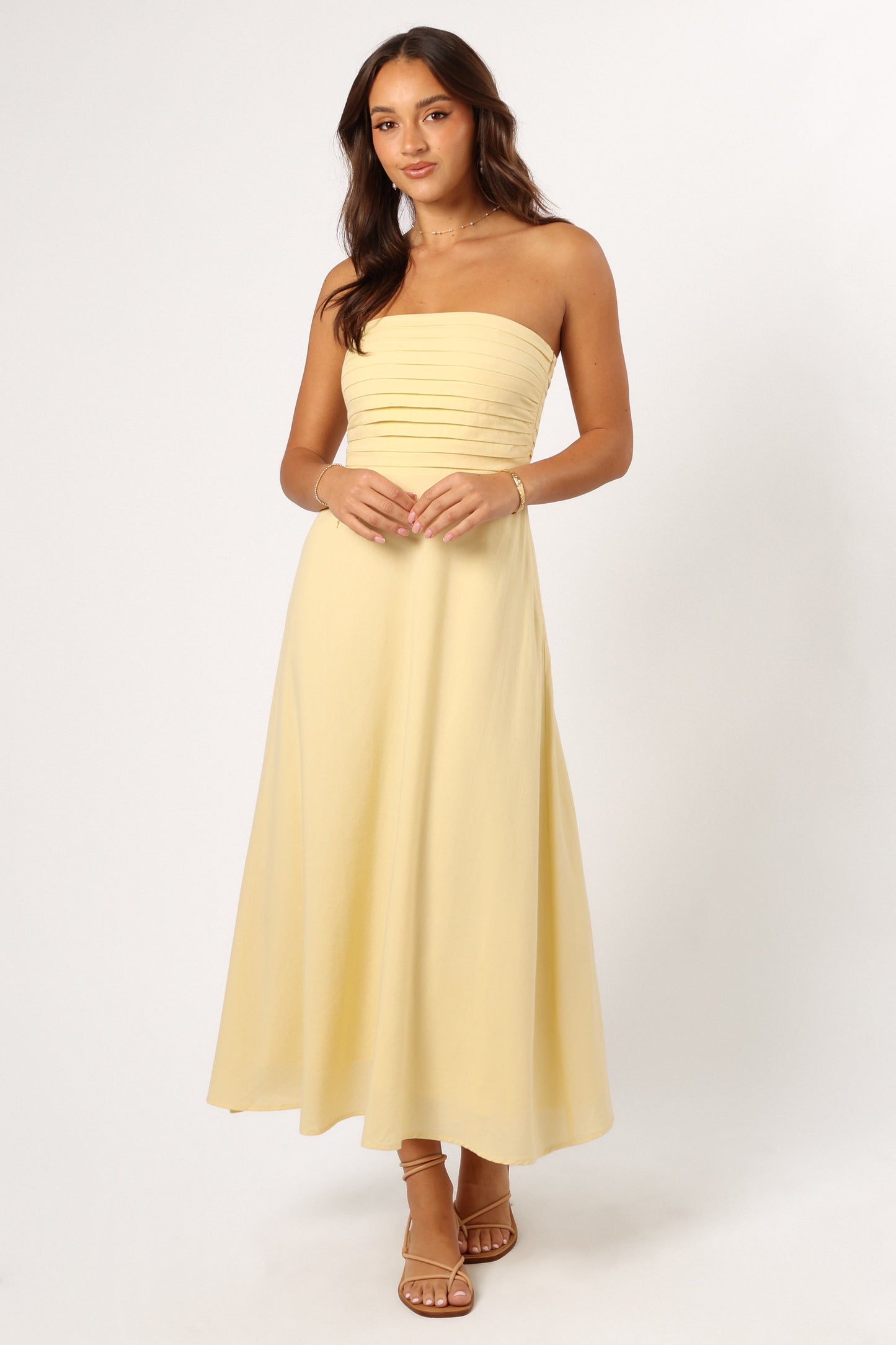 Kenna Strapless Maxi Dress - Butter Yellow