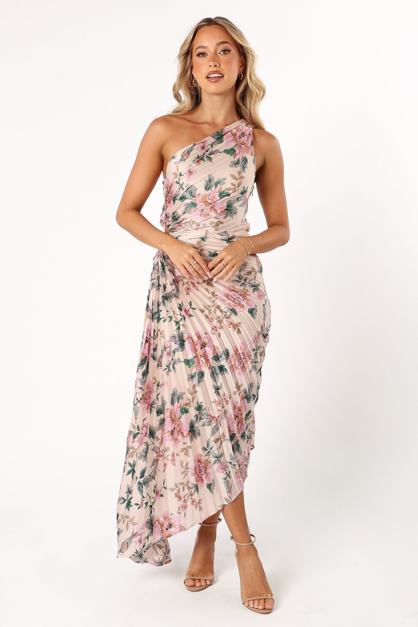Kleo One Shoulder Maxi Dress - Pink Floral