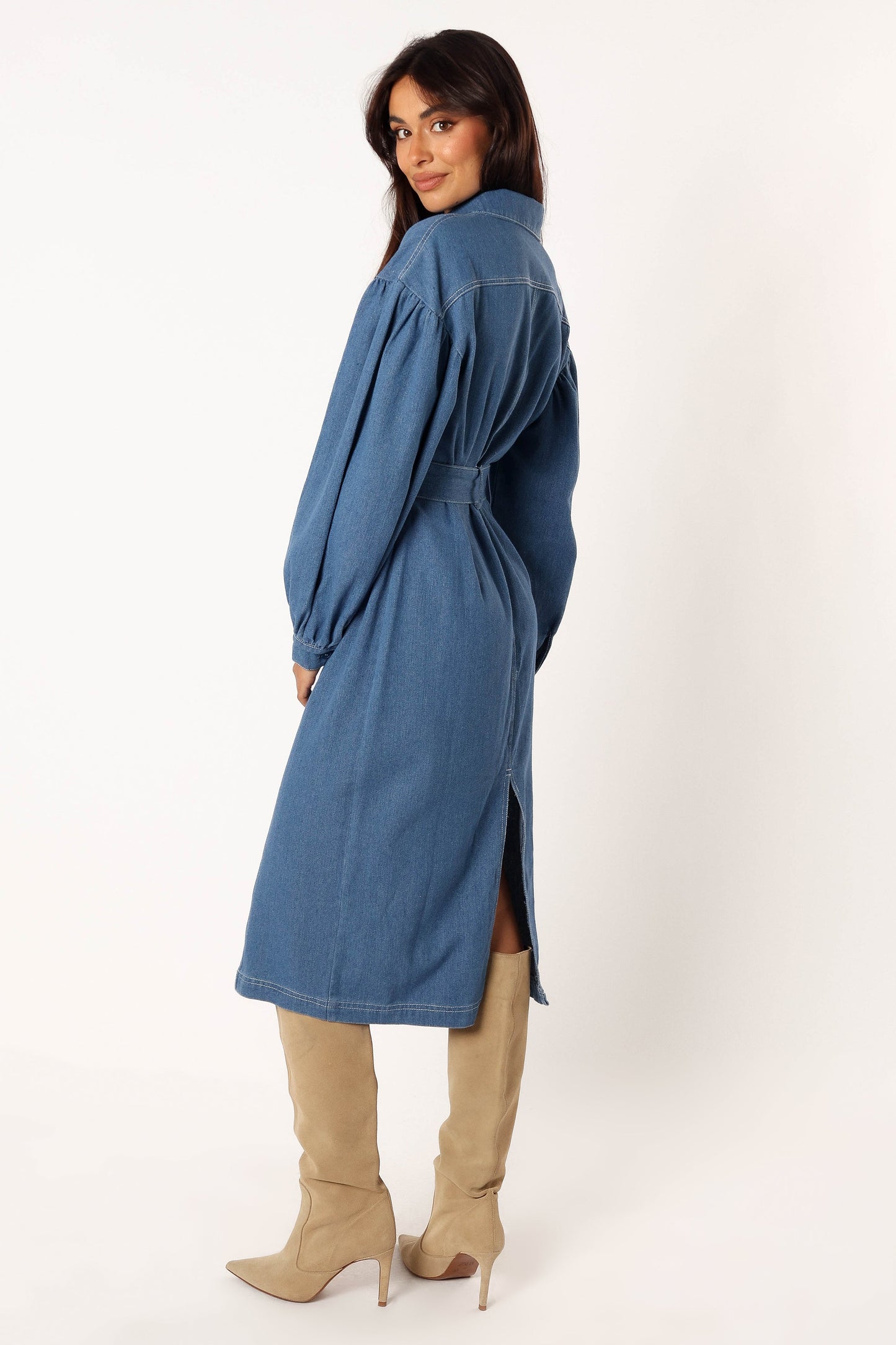 Kocoa Long Sleeve Midi Dress - Denim