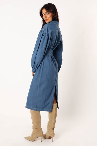 Kocoa Long Sleeve Midi Dress - Denim