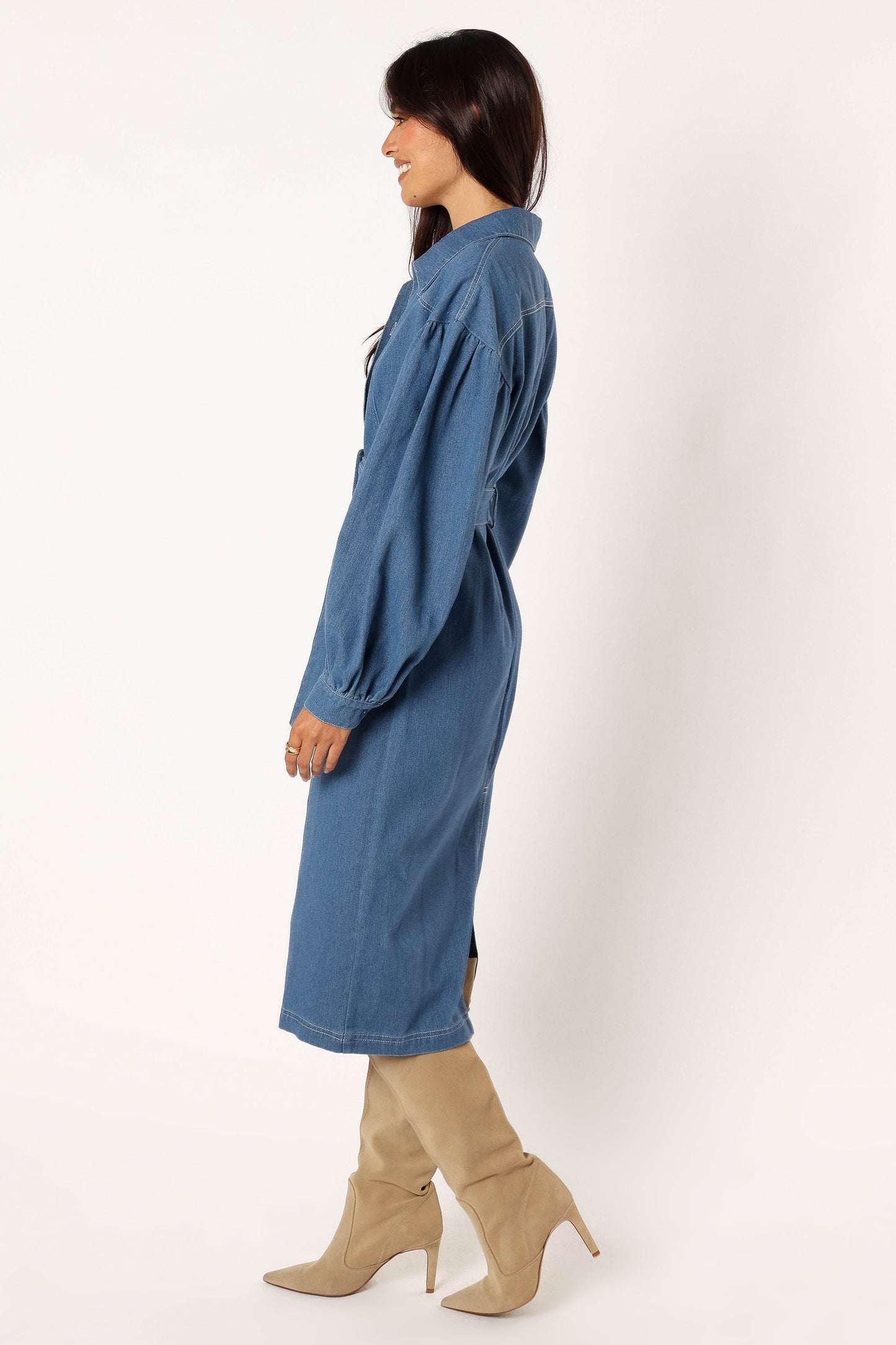 Kocoa Long Sleeve Midi Dress - Denim