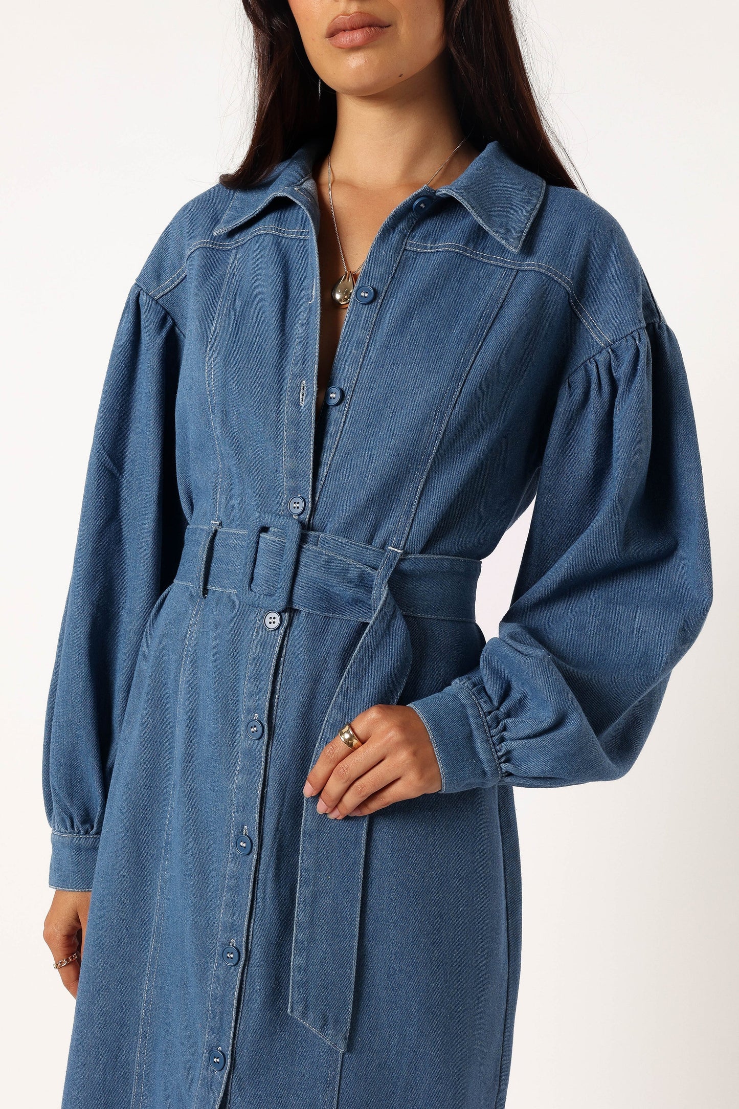 Kocoa Long Sleeve Midi Dress - Denim