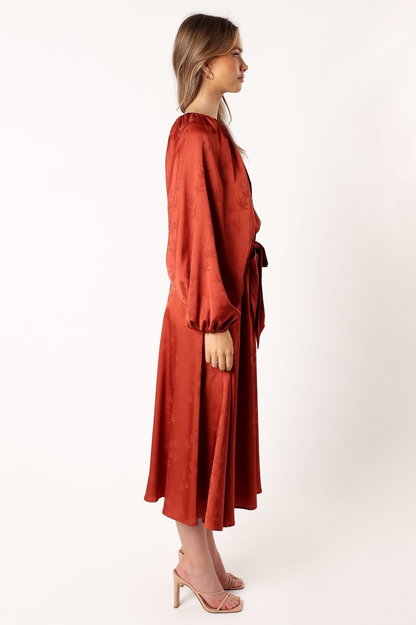 Lexie Long Sleeve Midi Dress - Bronze