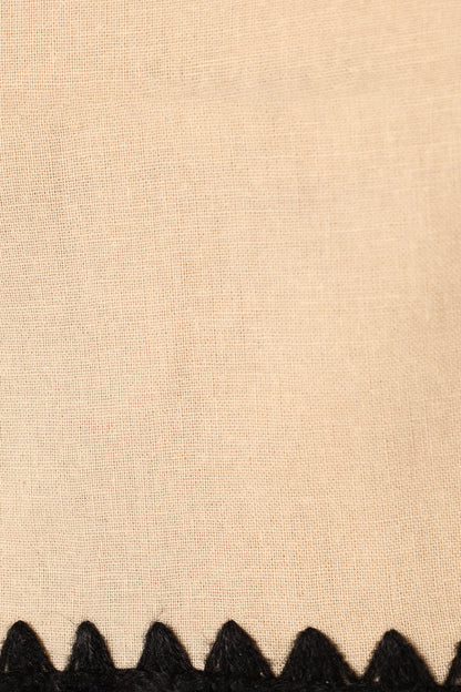 Lino Contrast Trim Mini Dress - Cream Black