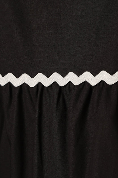 Loella Tiered Midi Dress - Black