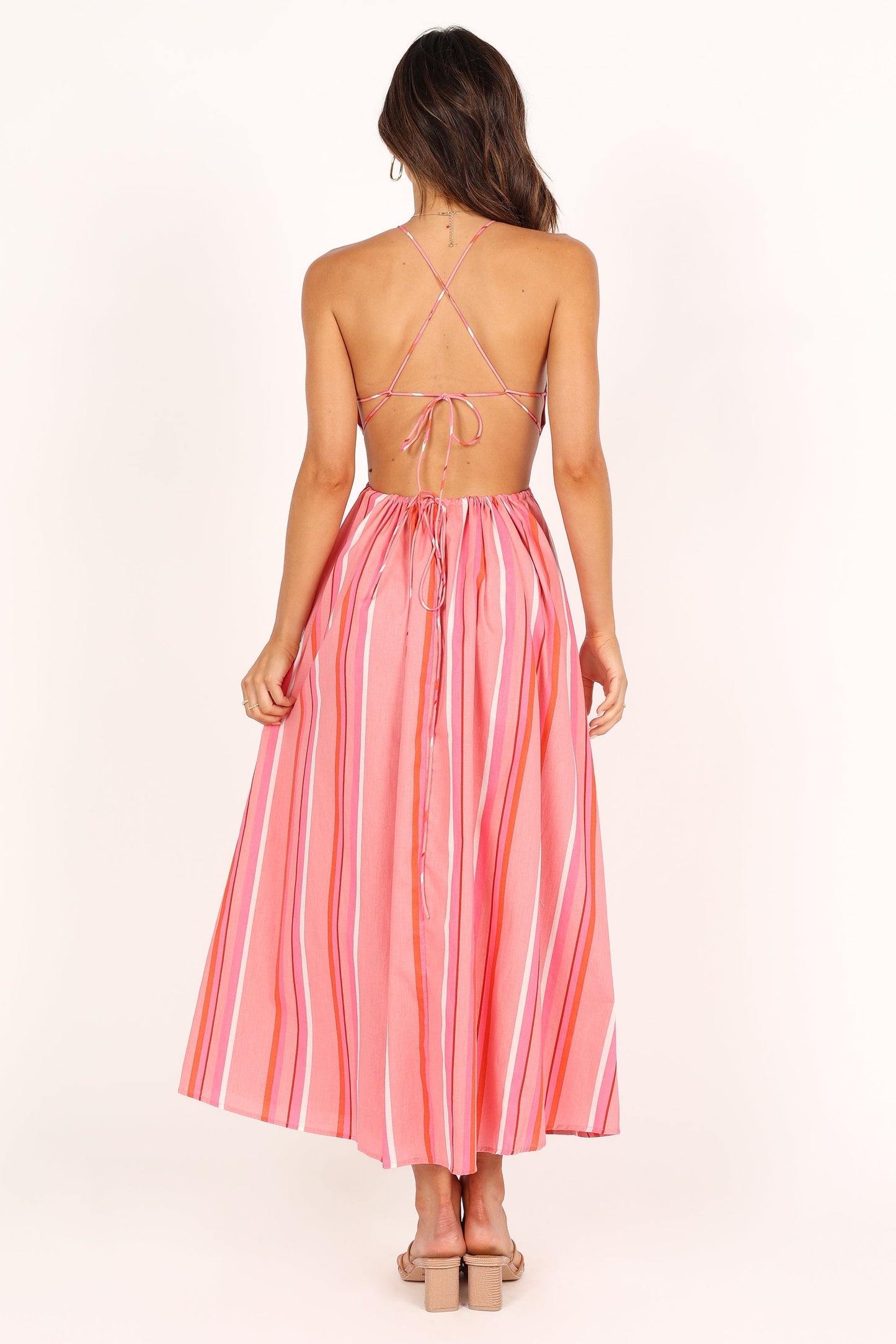 Madam Midi Dress - Pink Stripe