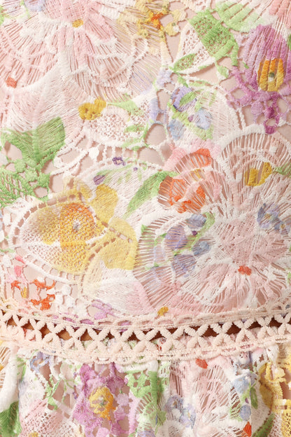 Maddy Midi Dress - Light Pink Multi