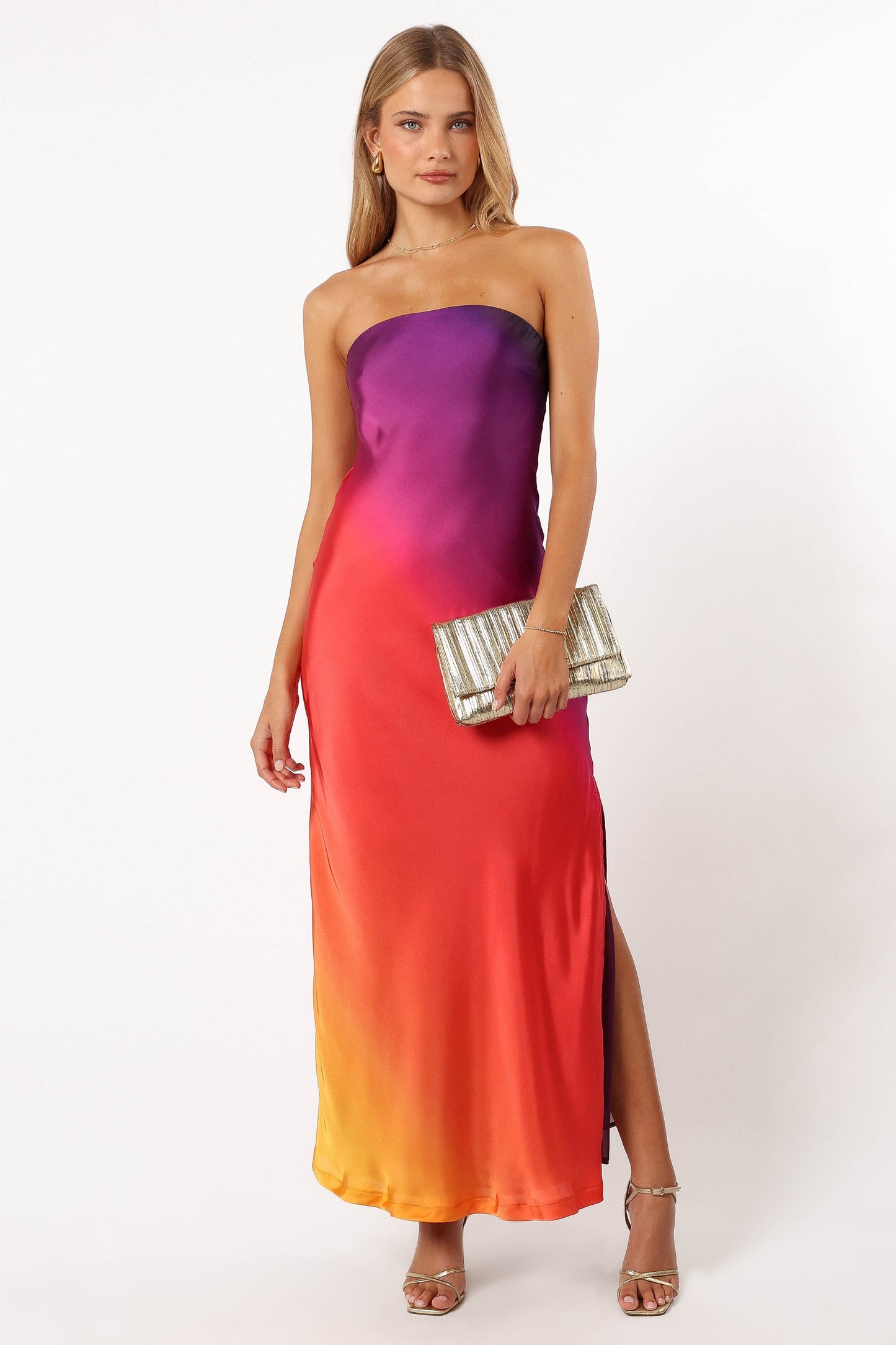 Mallory Strapless Maxi Dress - Sunset Cosmo