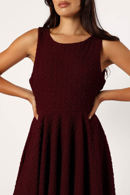 Margaret Mini Dress - Burgundy
