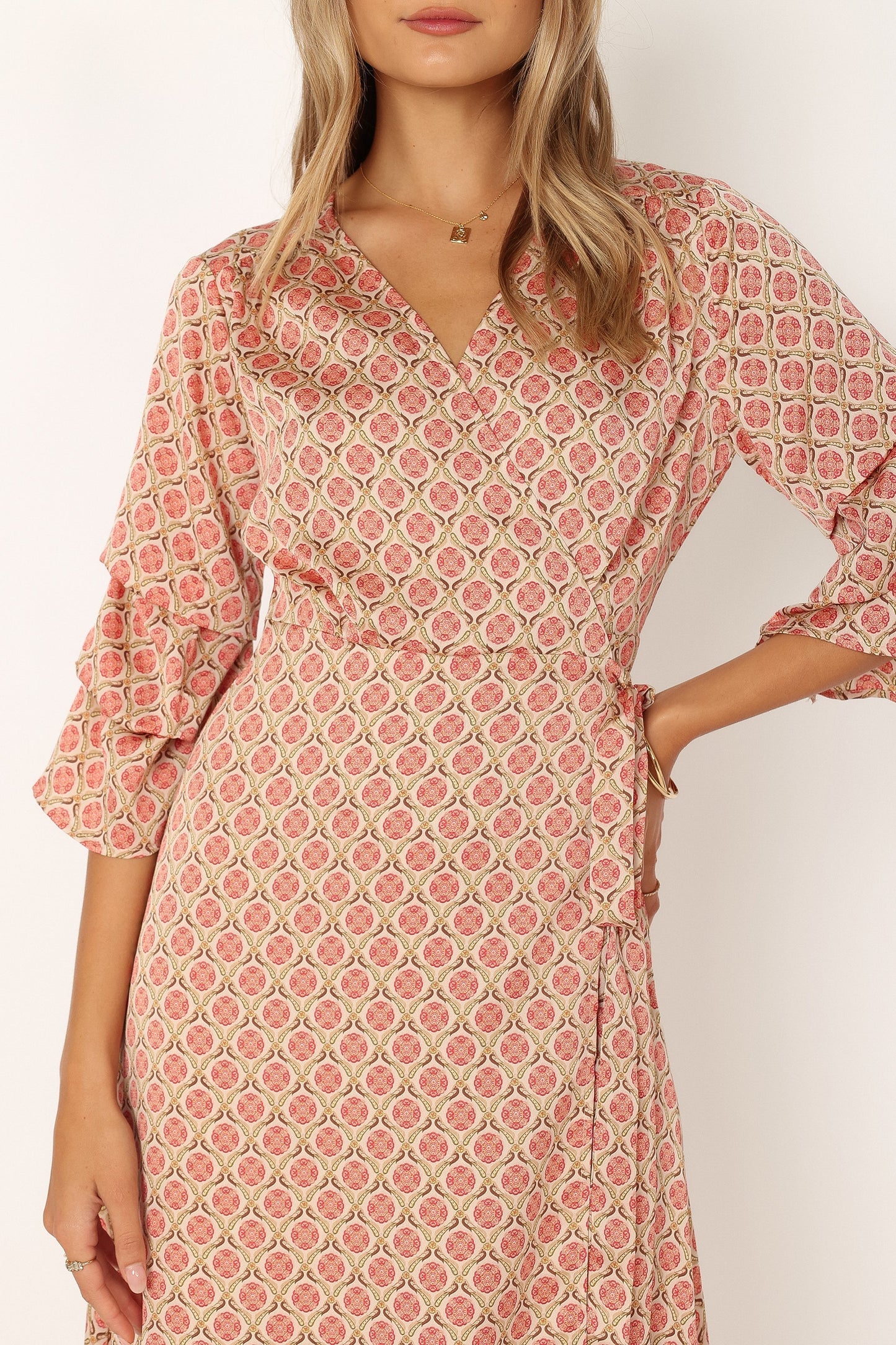 Margot Wrap Maxi Dress - Orange Print