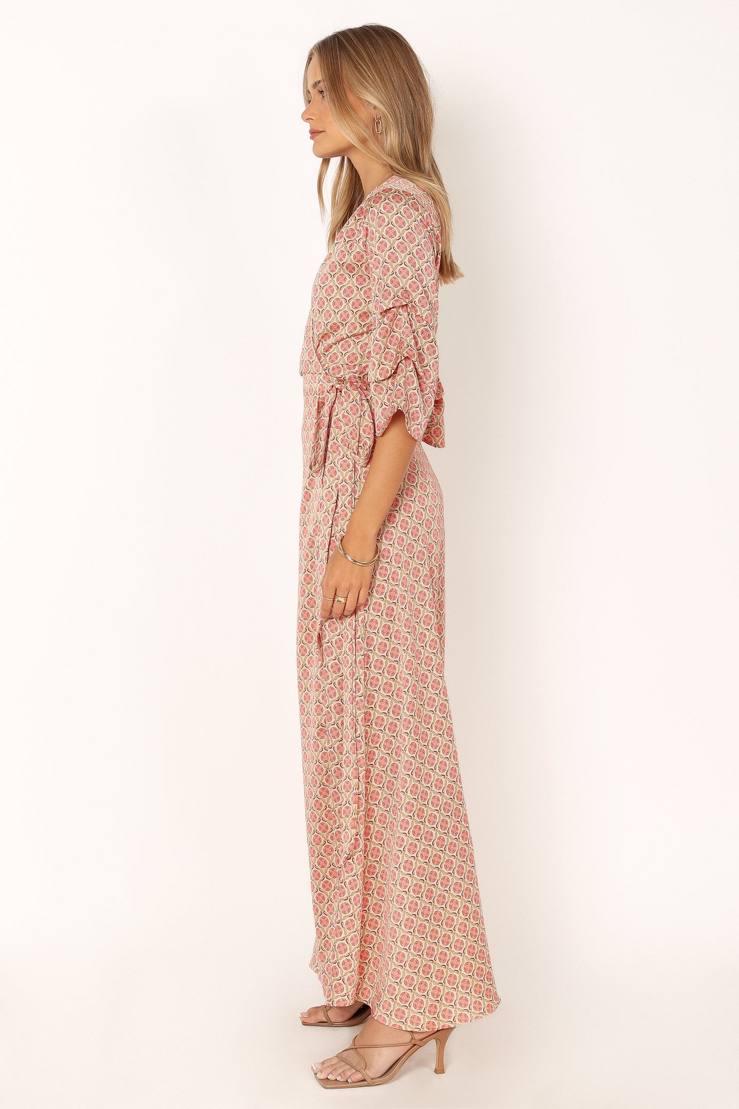 Margot Wrap Maxi Dress - Orange Print