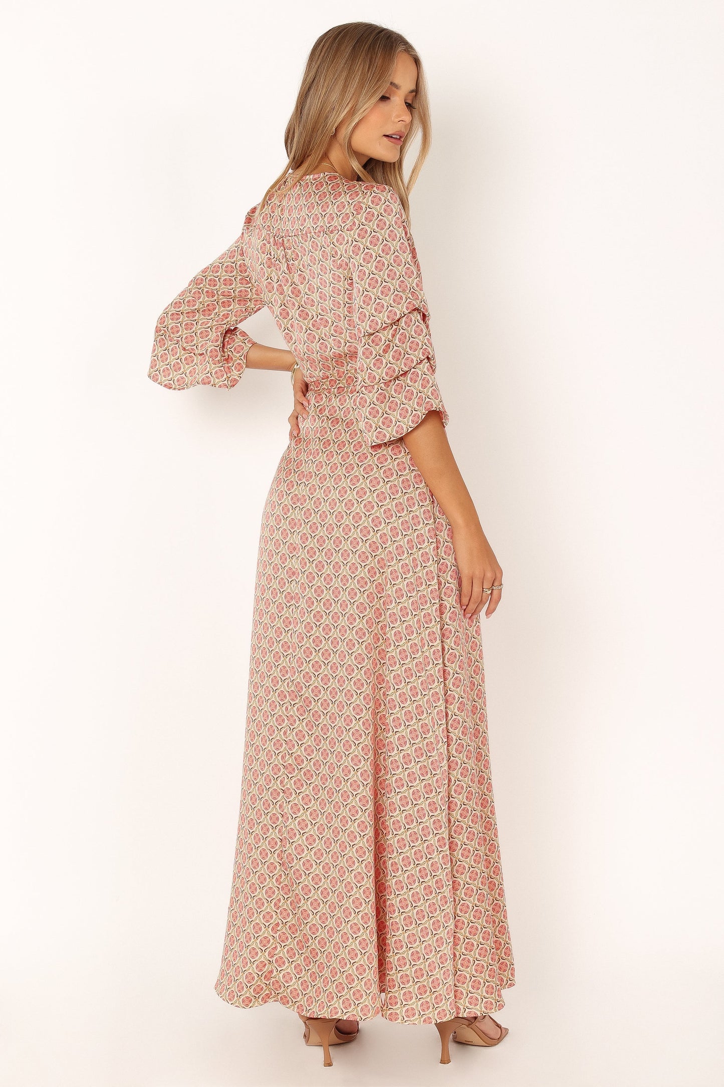Margot Wrap Maxi Dress - Orange Print