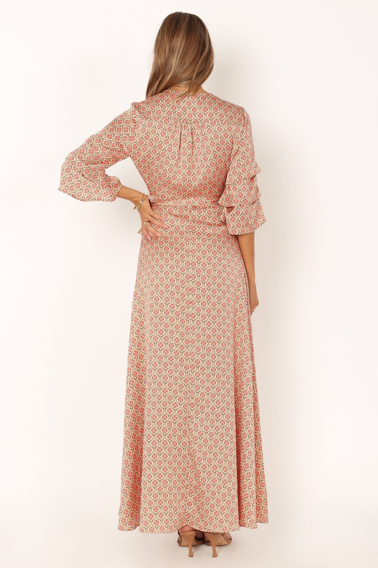 Margot Wrap Maxi Dress - Orange Print