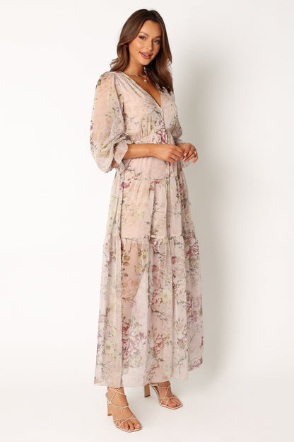 Maria Long Sleeve Maxi Dress - Cream