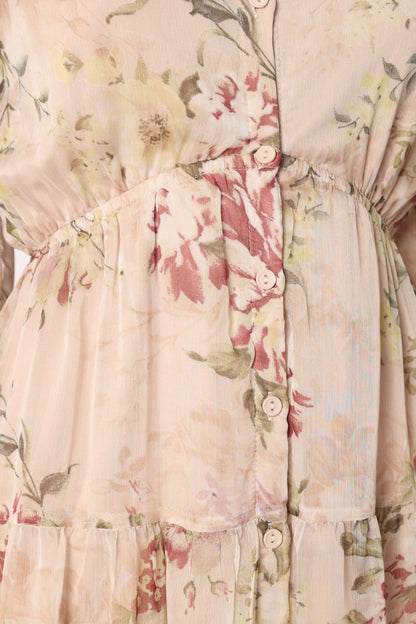 Maria Long Sleeve Maxi Dress - Cream