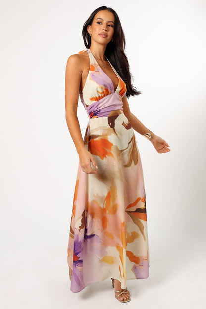 Marie Halterneck Maxi Dress - Multi
