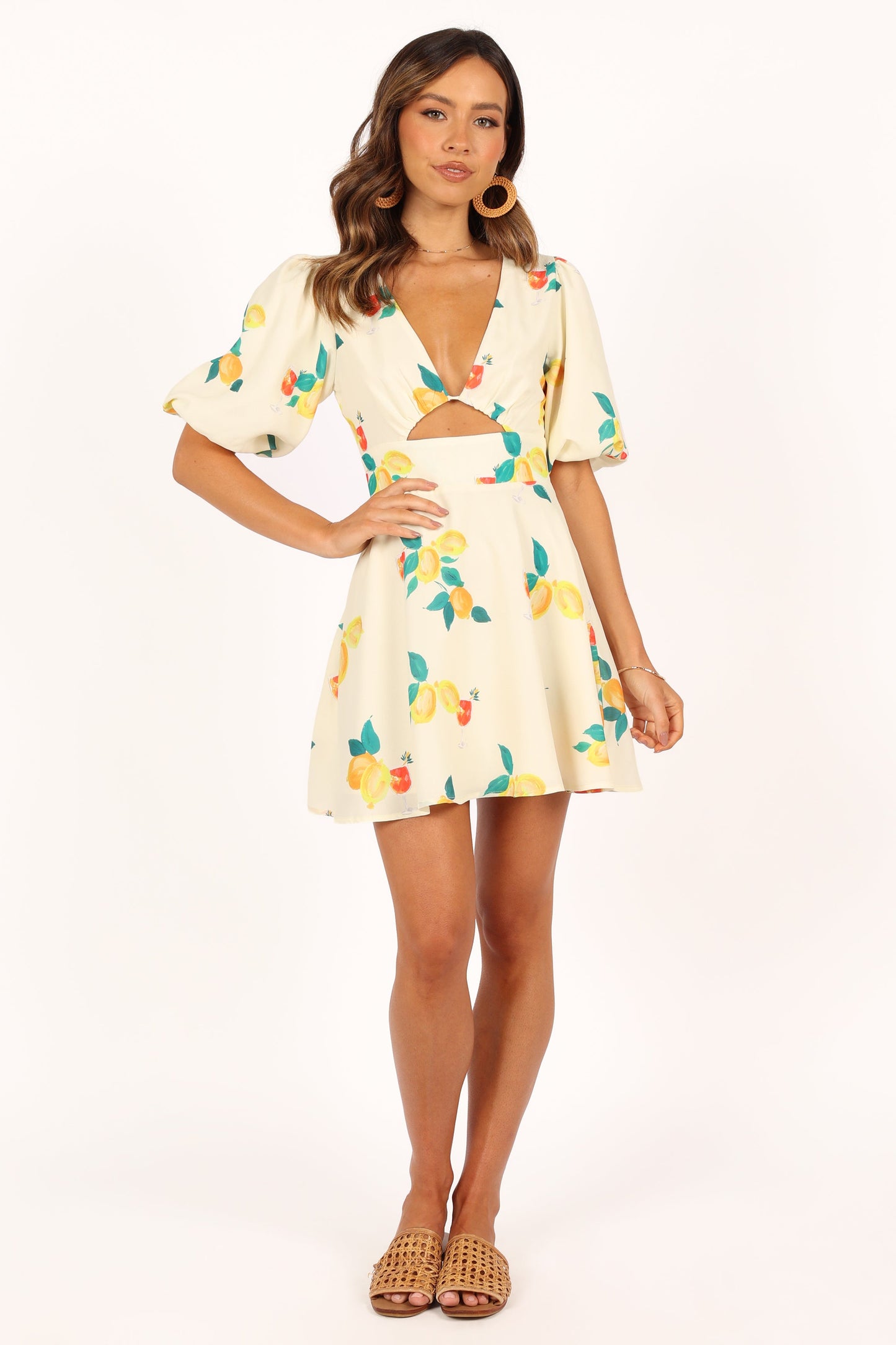 Mikaela Mini Dress - Lemon Print