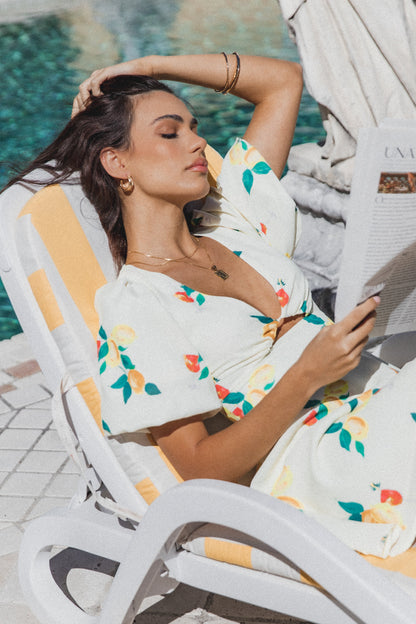 Mikaela Mini Dress - Lemon Print
