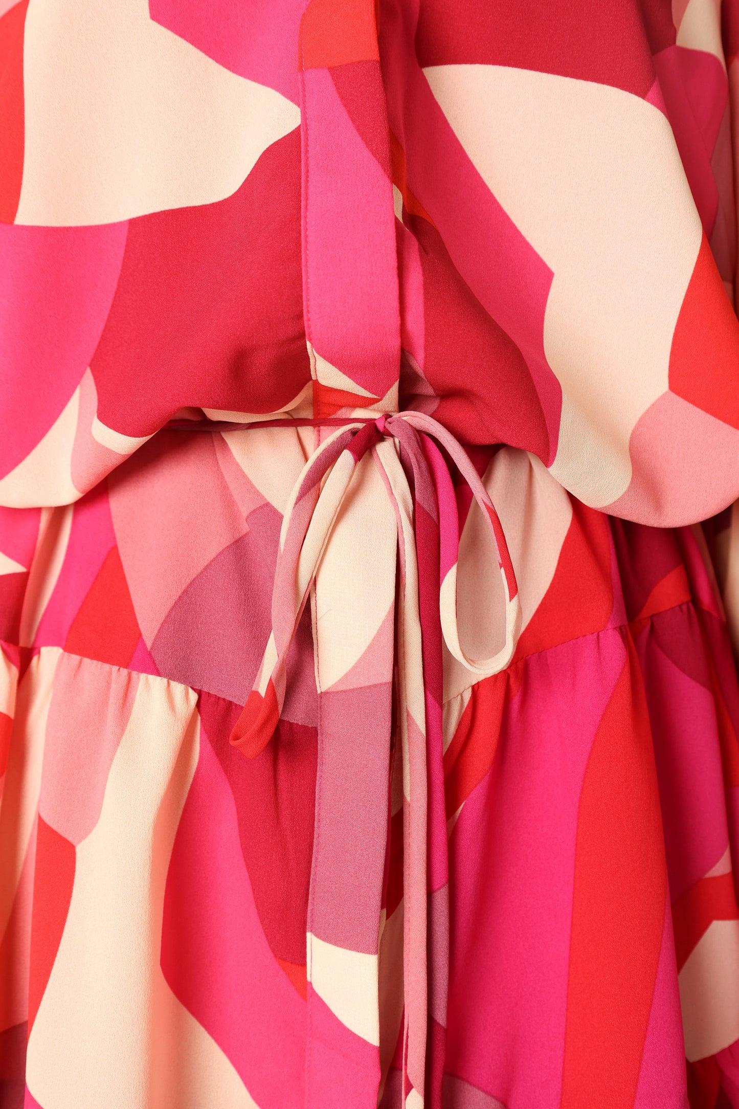 Milly Long Sleeve Mini Dress - Red Magenta