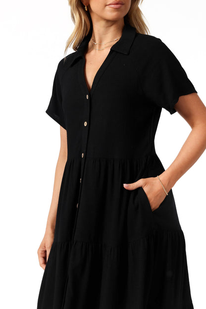 Natalya Midi Dress - Black
