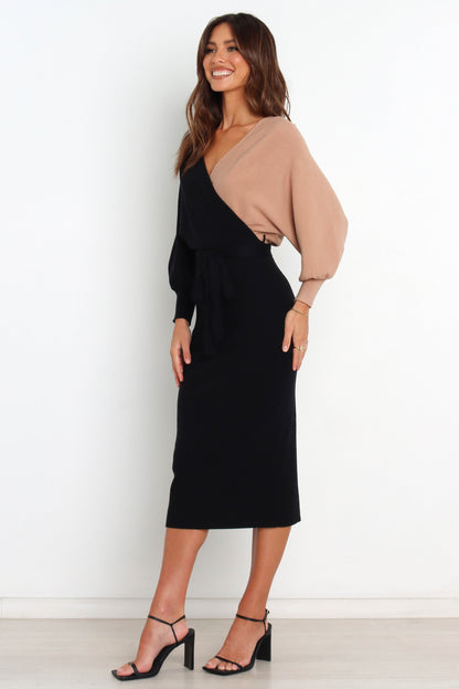 Nate Dress - Black/Beige