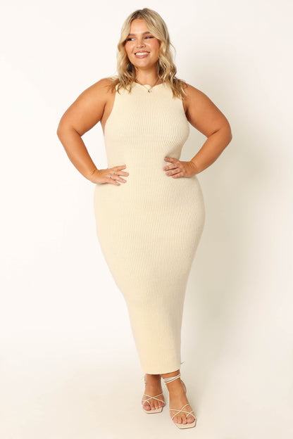 Nita Midi Dress - Beige