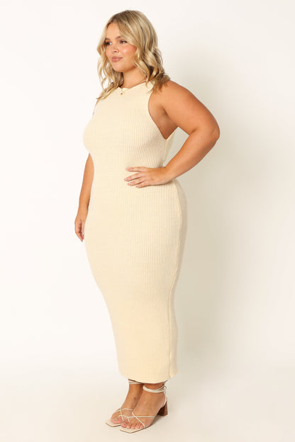Nita Midi Dress - Beige