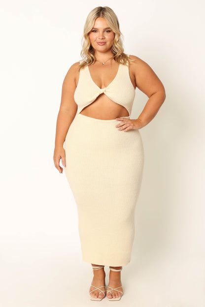 Nita Midi Dress - Beige