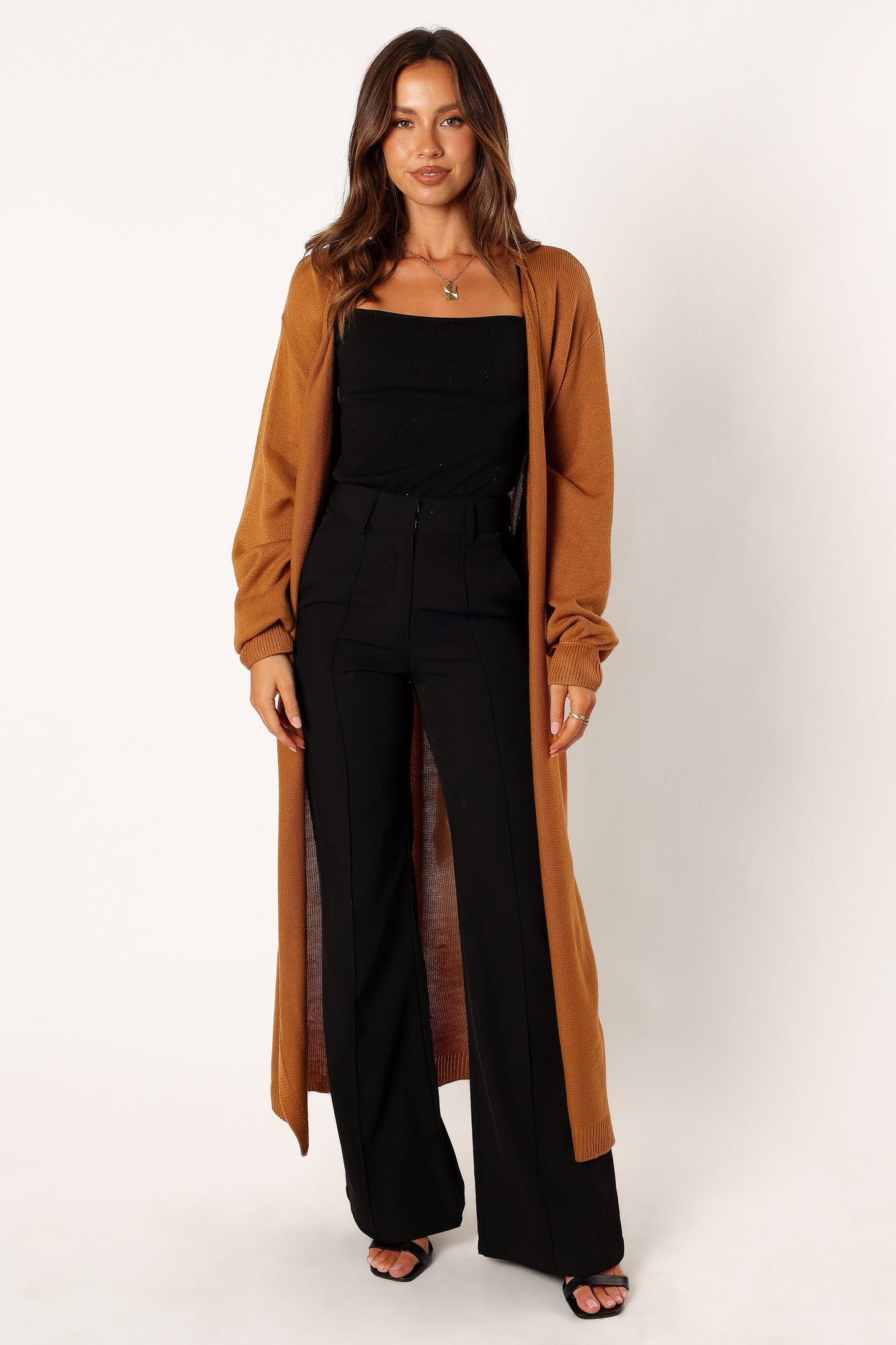 Nova Wrap Knit Midi Dress - Camel