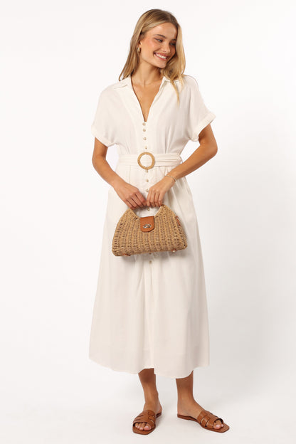 Orla Short Sleeve Midi Dress - Ivory