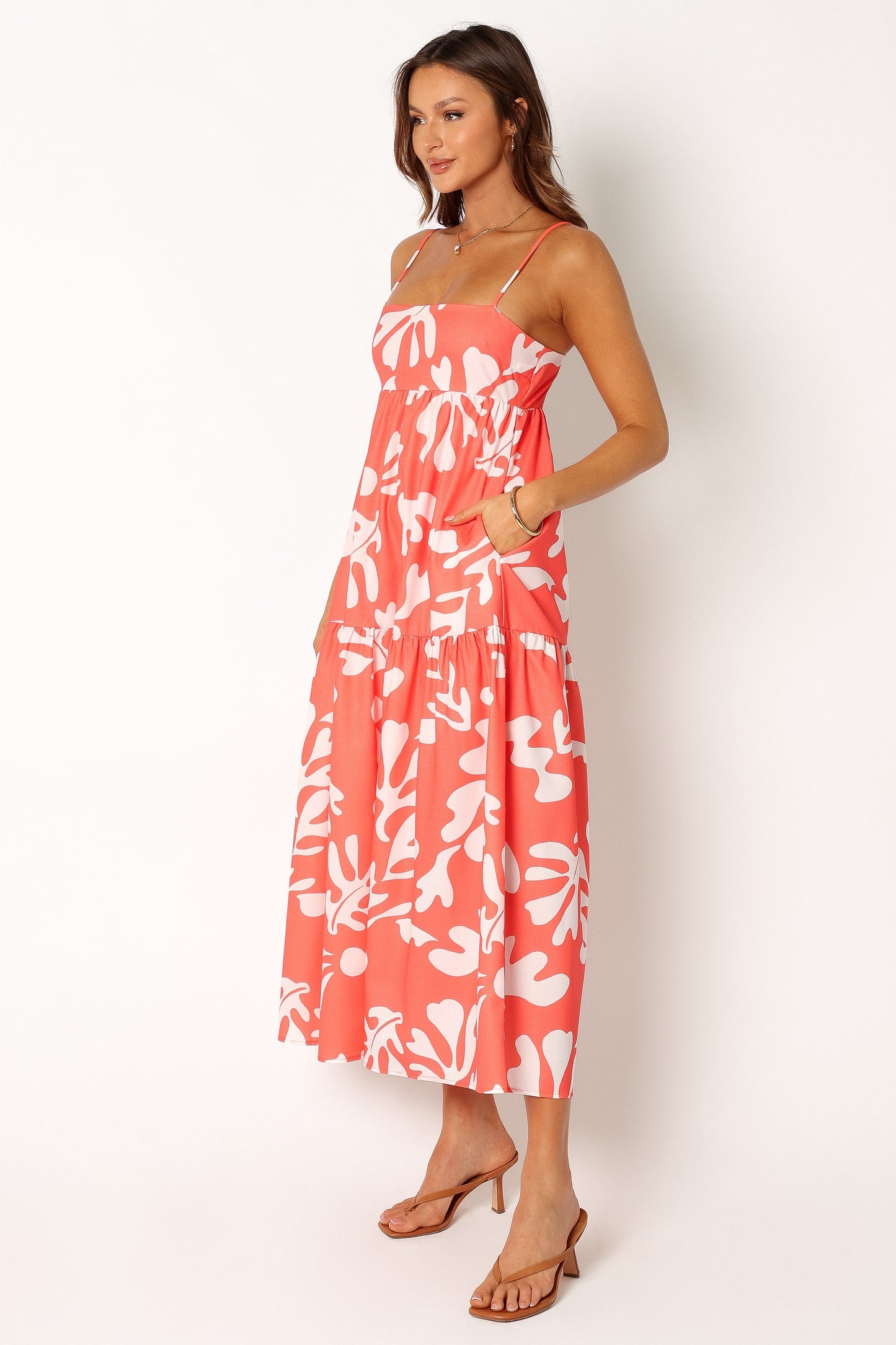 Payton Maxi Slip Dress - Melon White