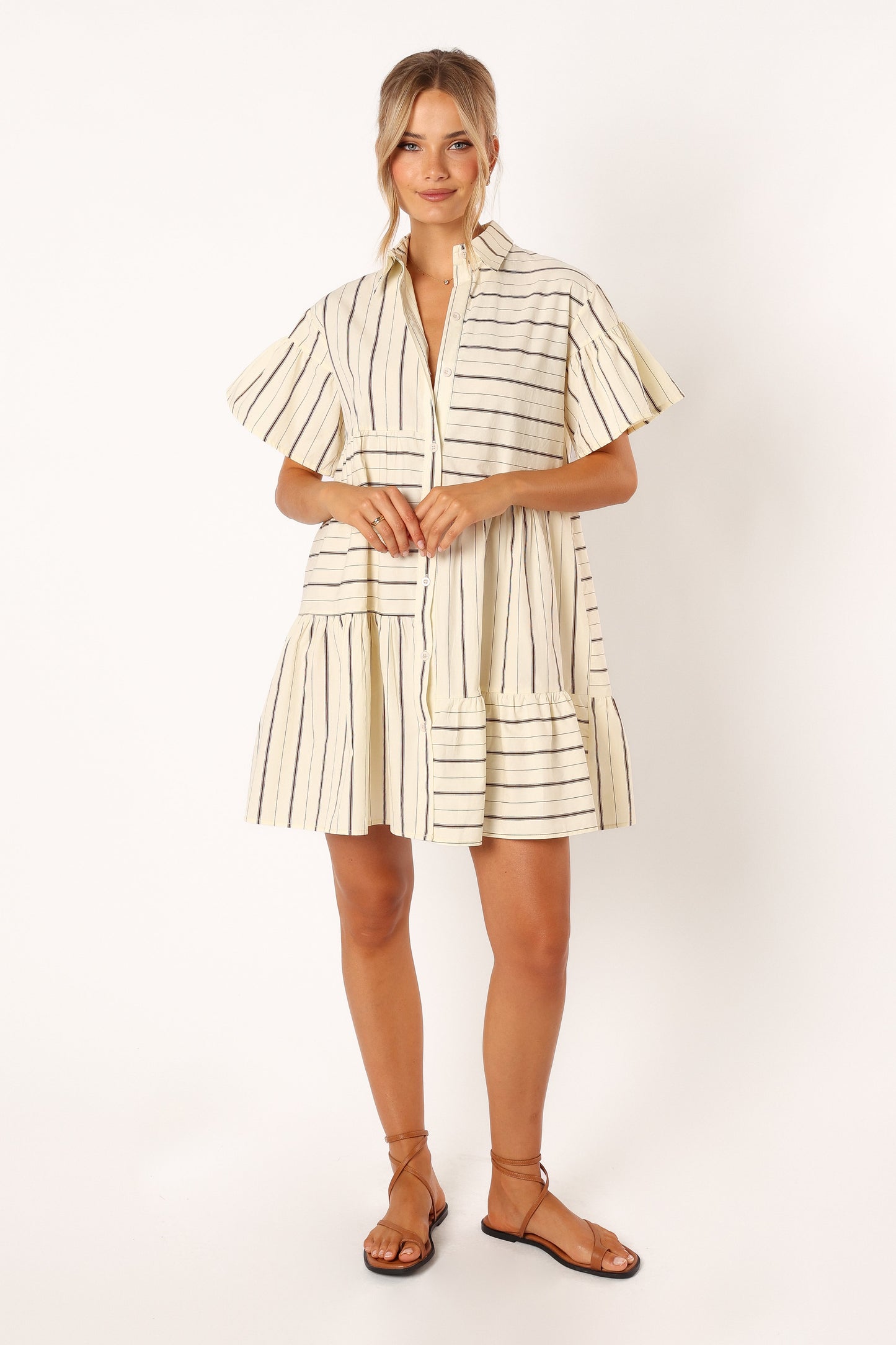 Peachy Mini Dress - Beige Tan