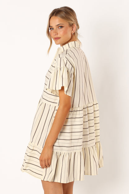 Peachy Mini Dress - Beige Tan