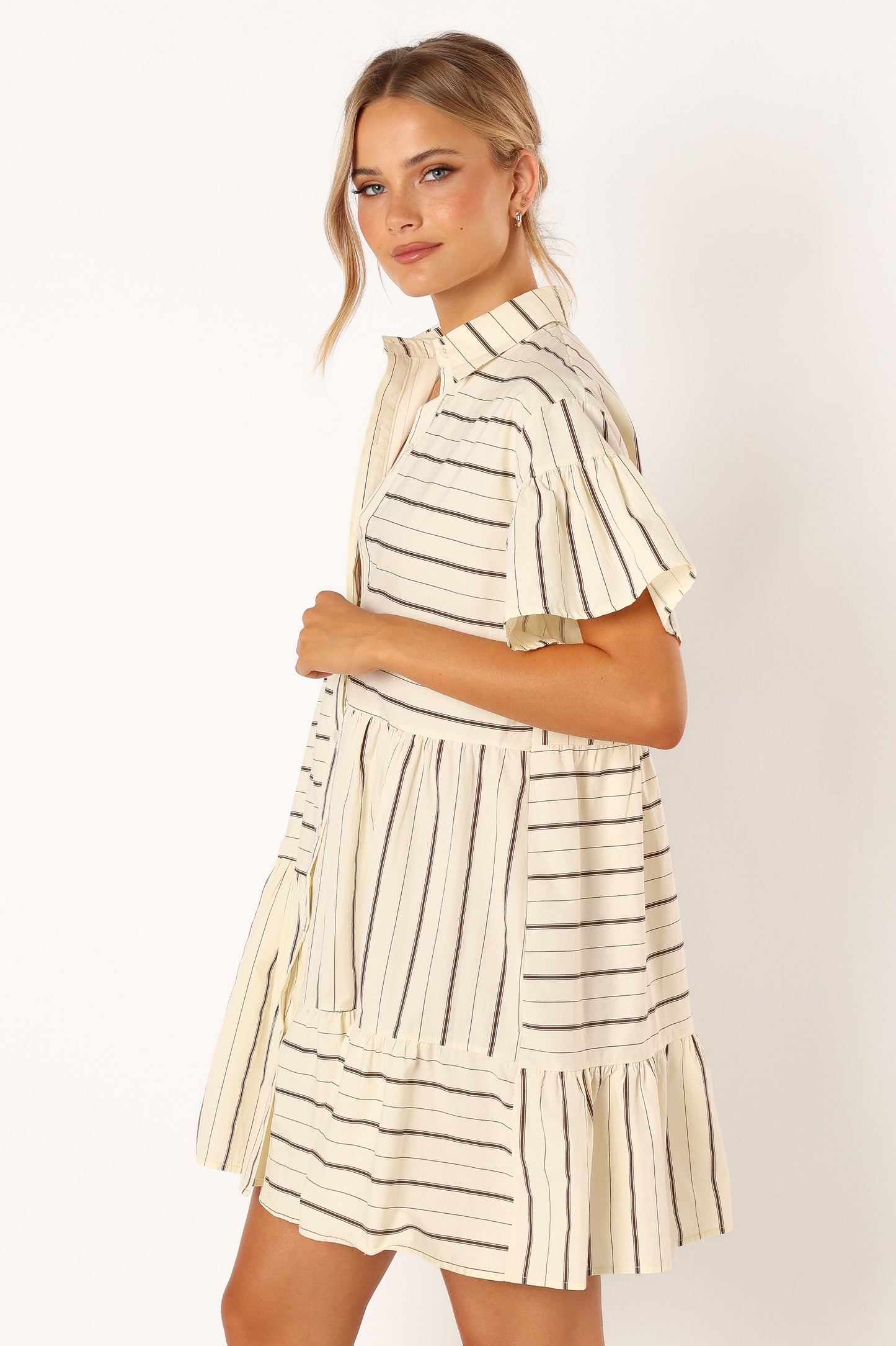 Peachy Mini Dress - Beige Tan