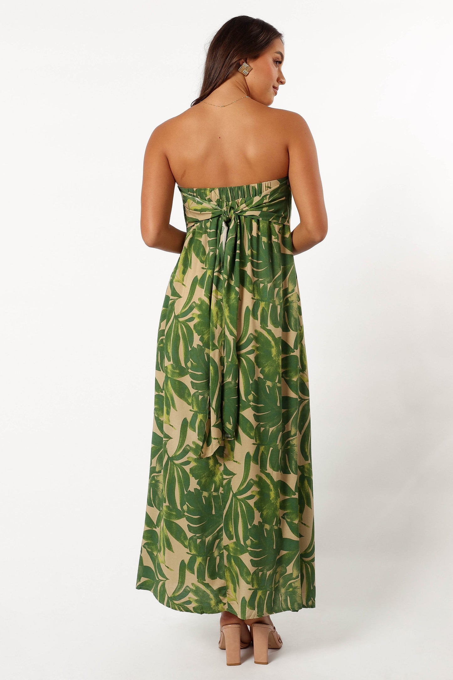 Penny Strapless Midi Dress - Ibiza Palm